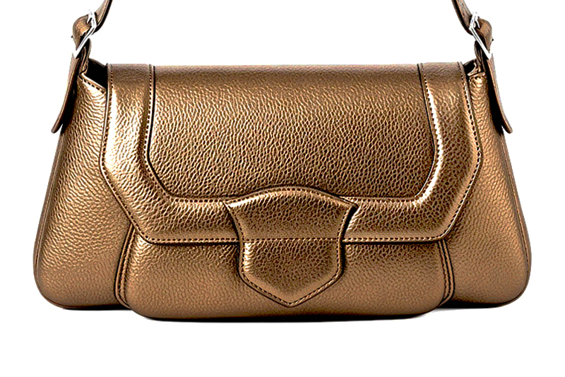 Women's camel small shoulder bag - Profile view